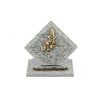 plaque losange bronze fleurs