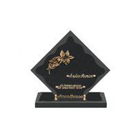 Plaque losange bronze feuilles papillon